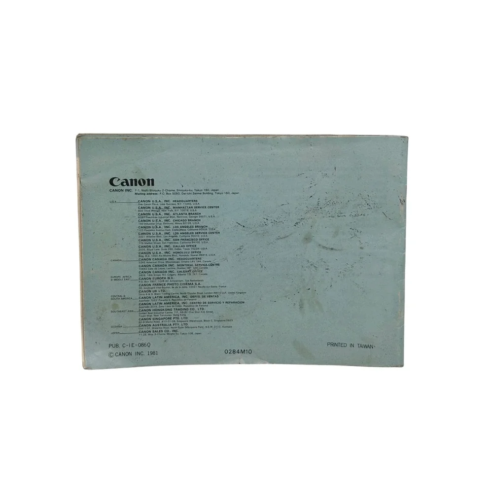 Vintage Canon AF35ML Instructions Manual 1981 35mm Film Camera User Guide